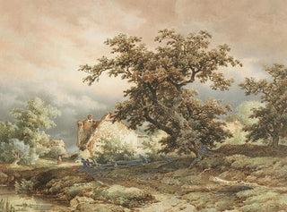 Remigius Adrianus van Haanen - Bauernhaus und Eiche.webp