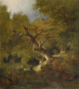 Remigius Adrianus van Haanen - Waldlandschaft mit Jger.webp