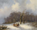 Winter landscape painting with horse-drawn sleigh - Remigius Adrianus van Haanen — artwork view