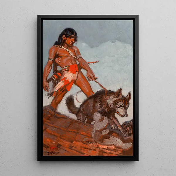 Joven Indio - Remington Schuyler — cuadro enmarcado en la pared