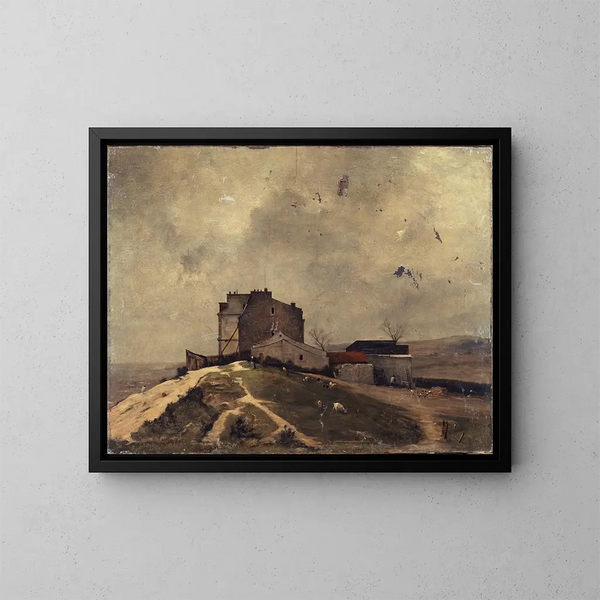 View of Montmartre near the Moulin de la Galette - René Billotte — framed artwork on a wall