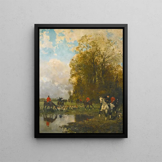 Ren Princeteau - Veneurs Rameutant Leurs Chiens.webp