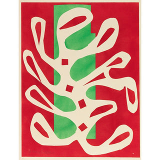 Reproduction Algue Blanche sur Fond Rouge et Vert - Henri Matisse