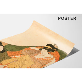 Reproduction Amants sous un futon ; image d'ouverture d'un ensemble érotique - Kitagawa Utamaro