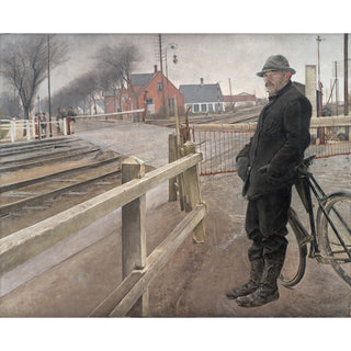 Reproduction Attente du train, passage à niveau de l'autoroute de Roskilde - Laurits Andersen Ring