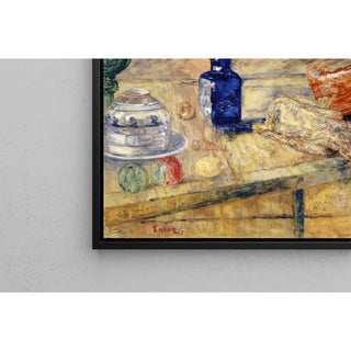 Reproduction Bouteilles bleues et poulet - James Ensor