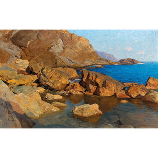 Reproduction Côte rocheuse près de Nervi au soleil du soir - Alfred Zoff