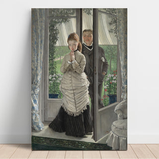 Reproduction Deux personnages devant une porte La proposition - James Tissot