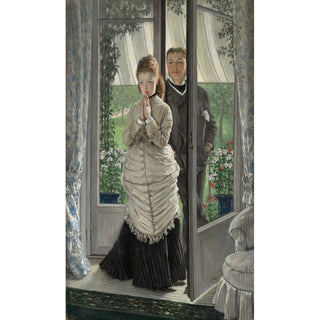 Reproduction Deux personnages devant une porte La proposition - James Tissot