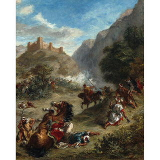 Reproduction Escarmouches arabes dans les montagnes - Eugène Delacroix