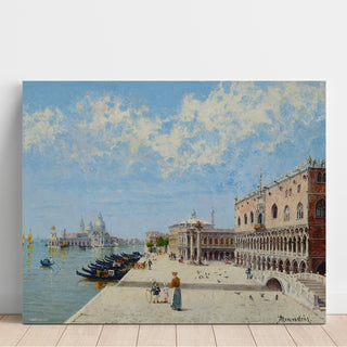 Reproduction Figures près du Môle avec la Libreria, la Punta della Dogana et Santa Maria della Salute au loin - Antonietta Brandeis