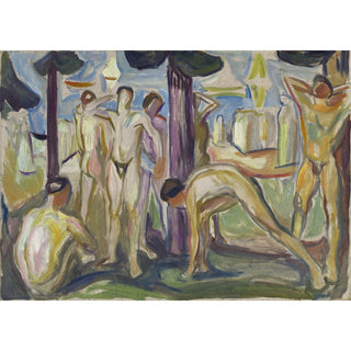 Reproduction Hommes nus dans un paysage - Edvard Munch