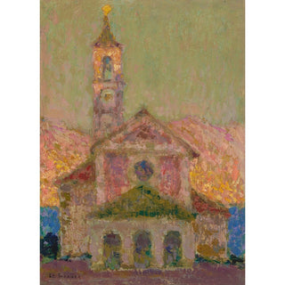 Reproduction L'église, Lago Maggiore - Henri Le Sidaner