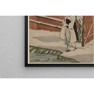 Reproduction La jeune fille au héron debout sous un saule - Suzuki Harunobu