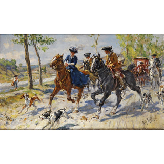 Reproduction La promenade à cheval - Raffaello Sorbi