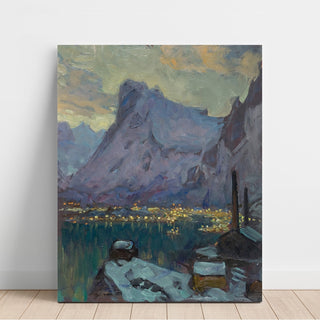 Reproduction Le port de Svolvær au plus fort de la saison de pêche, étude des Lofoten - Anna Boberg