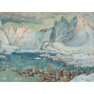 Reproduction Le port de Svolvær au plus fort de la saison de pêche, étude des Lofoten #2 - Anna Boberg