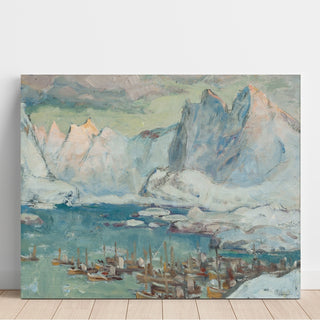 Reproduction Le port de Svolvær au plus fort de la saison de pêche, étude des Lofoten #2 - Anna Boberg