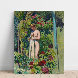 Reproduction Nymphe aux Fleurs Nu à la Draperie, dans le Jardin - Maurice Denis