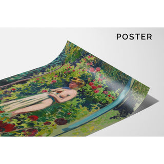 Reproduction Nymphe aux Fleurs Nu à la Draperie, dans le Jardin - Maurice Denis