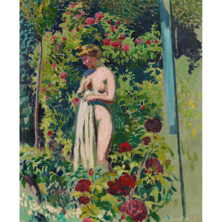 Reproduction Nymphe aux Fleurs Nu à la Draperie, dans le Jardin - Maurice Denis