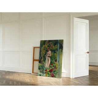 Reproduction Nymphe aux Fleurs Nu à la Draperie, dans le Jardin - Maurice Denis