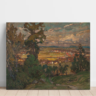 Reproduction Paysage avec un village. Étude du nord de la Norvège - Anna Boberg