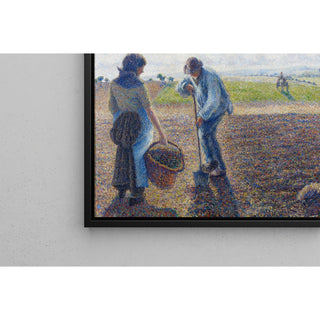 Reproduction Paysans dans les champs, Éragny - Camille Pissarro