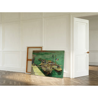 Reproduction Quai avec des hommes déchargeant des barges de sable - Vincent van Gogh