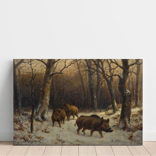Reproduction Sangliers dans la neige - Rosa Bonheur