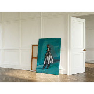 Reproduction Sans titre Femme en robe blanche et noire - Karl Wiener
