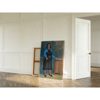 Reproduction Sans titre femme en chemisier bleu et robe noire - Karl Wiener