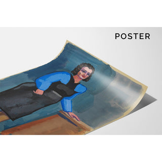 Reproduction Sans titre femme en chemisier bleu et robe noire - Karl Wiener