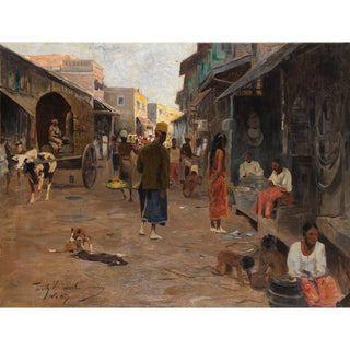 Reproduction Scène de rue à Ceylan Sri Lanka - Wilhelm Kuhnert