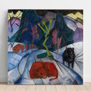Reproduction Un bison rouge en hiver - Franz Marc