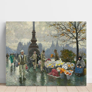 Reproduction Vendeuses de fleurs au pont de la reine Louise à Copenhague - Paul Fischer