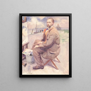 Richard Baseleer - The artist painting by the sea.webp