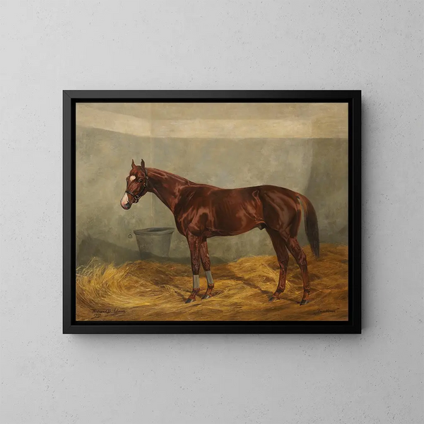 El caballo de carreras Fantôme - Richard Benno Adam — cuadro enmarcado en la pared