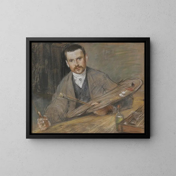 Johan Kindborg 1861-1907, artista casado con la grabadora en madera Emy Edman - Richard Bergh — cuadro enmarcado en la pared