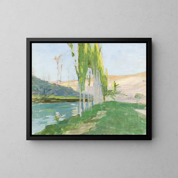de álamos cerca de un curso de agua - Richard Bergh — cuadro enmarcado en la pared