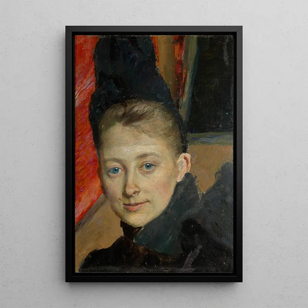 Retrato de la primera esposa del artista nacida Klemming - Richard Bergh — cuadro enmarcado en la pared