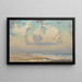 Beach scene in the afternoon - Richard Blossom Farley — framed artwork on a wall