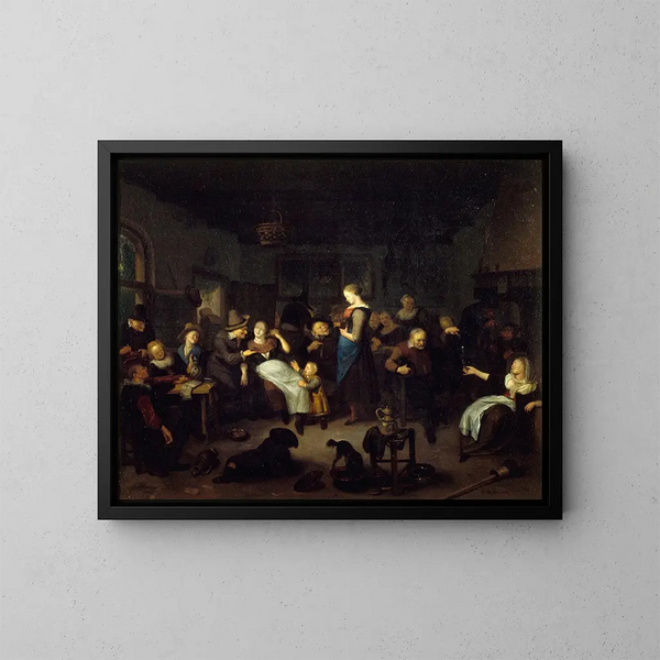 Interior de cabaret - Richard Brakenburgh — cuadro enmarcado en la pared