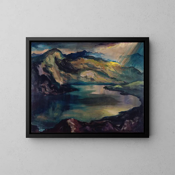 Lago de montaña - Richard Harlfinger — cuadro enmarcado en la pared