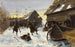 Combate de guerra en un pueblo nevado - Richard Knötel — vista de la obra