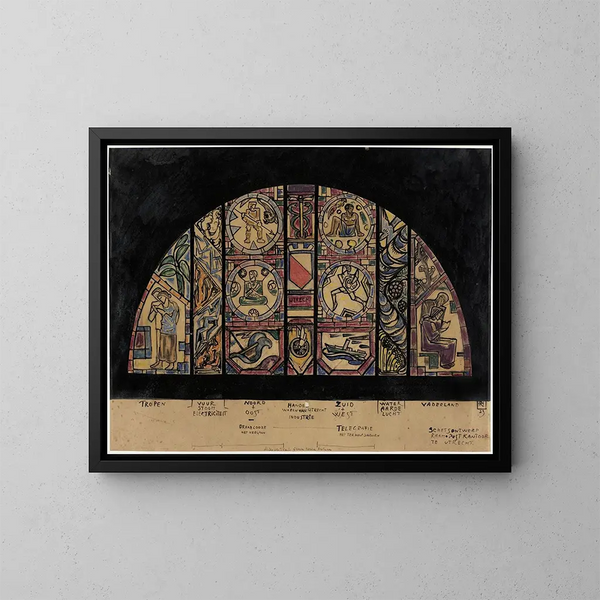 Project of stained glass for the post office in Utrecht - Richard Nicolas Roland Holst — framed artwork on a wall