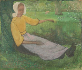 Richard Nicolas Roland Holst - Woman of Huizen sitting under a Tree.webp