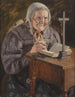 Oración en casa de una mujer silésia de la región de Neisse - Richard Nitsch — vista de la obra