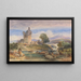 Landscape painting with a ruined castle on the Esk - Richard Principal Leitch — framed artwork on a wall