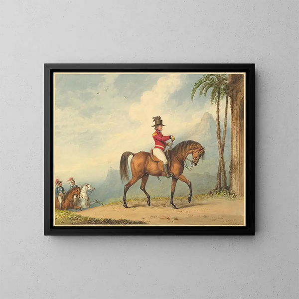 Sir John Floyd a caballo - Richard Westall — cuadro enmarcado en la pared